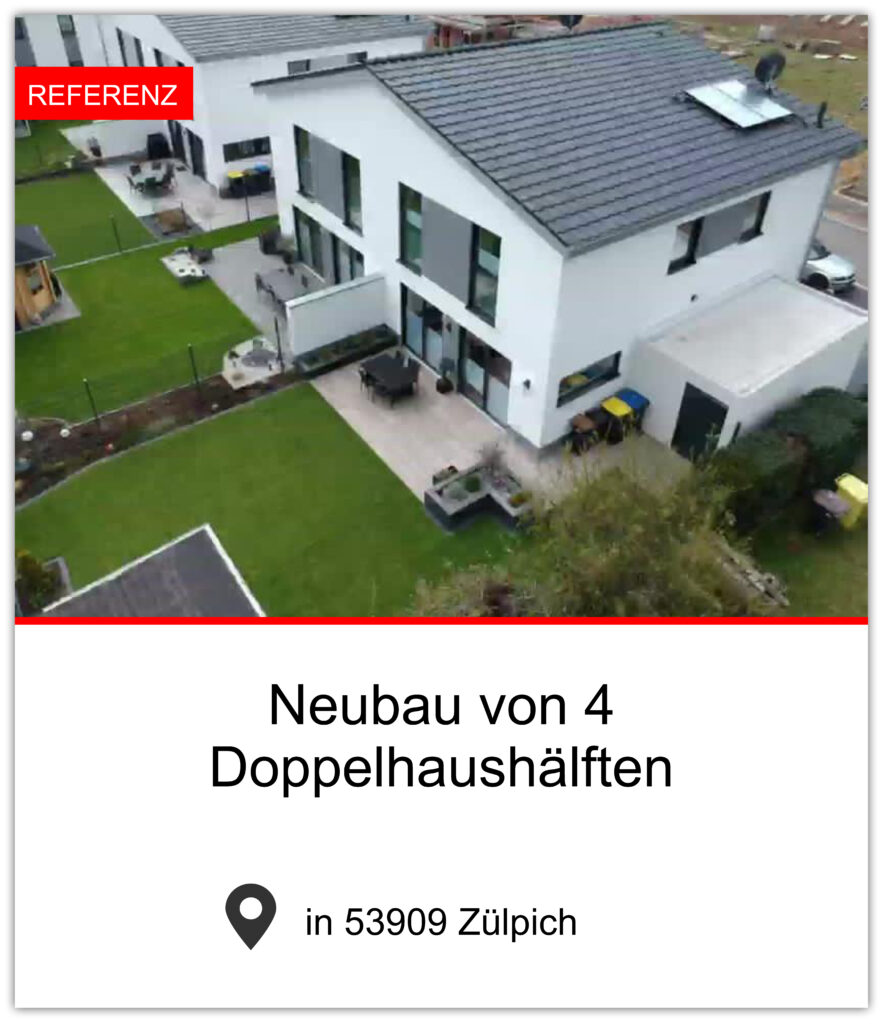 Neubau von 2 modernen Doppelhaushälften in Zülpich von Oepen und Dormagen